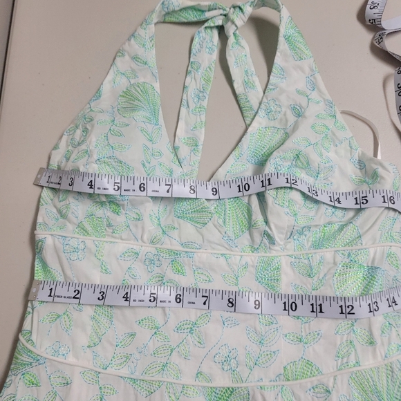 Lilly Pulitzer White Blue Green Embroidered Willa Halter Dress. - Picture 6 of 10